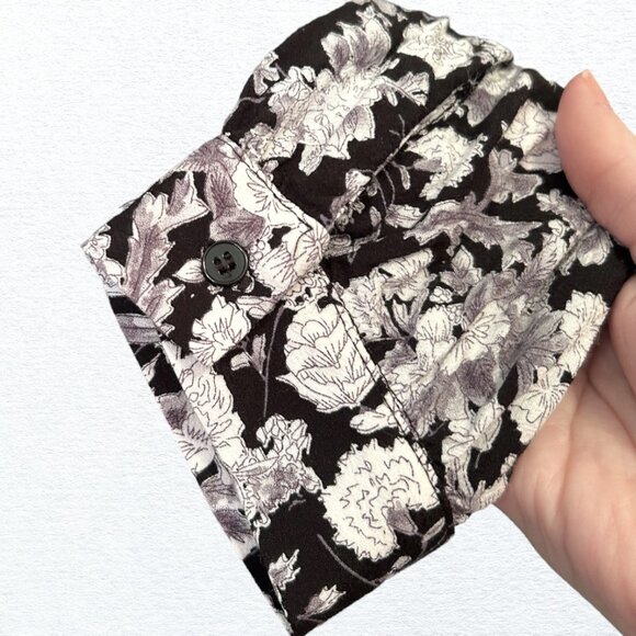 Zara black floral print open collar mini dress - Picture 7 of 12